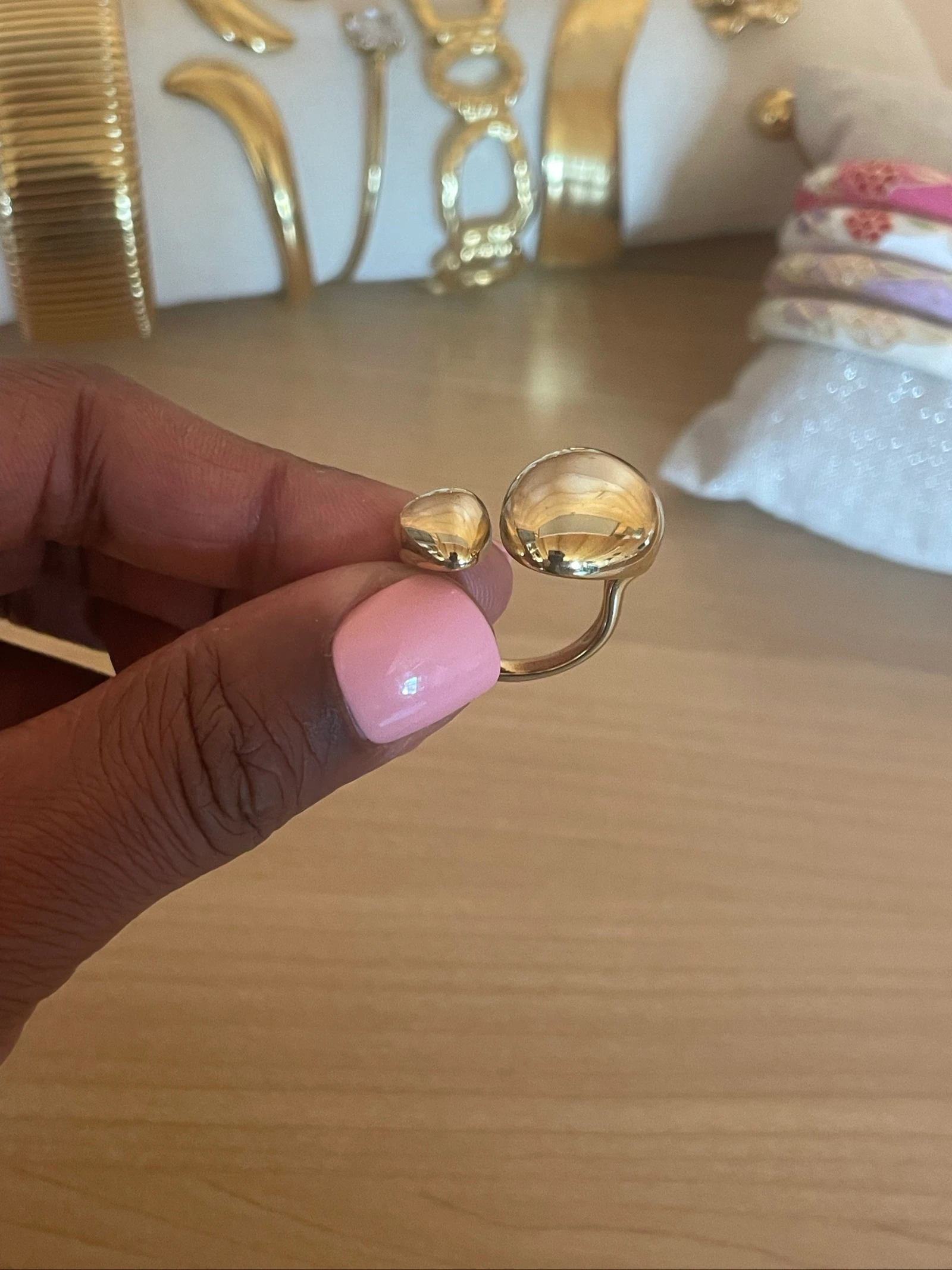 Anillo de acero inoxidable dorado – photo 4